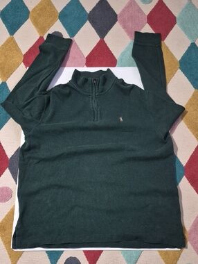 Polo by Ralph Lauren Dark Green Quarter-Zip Knit Sweater
